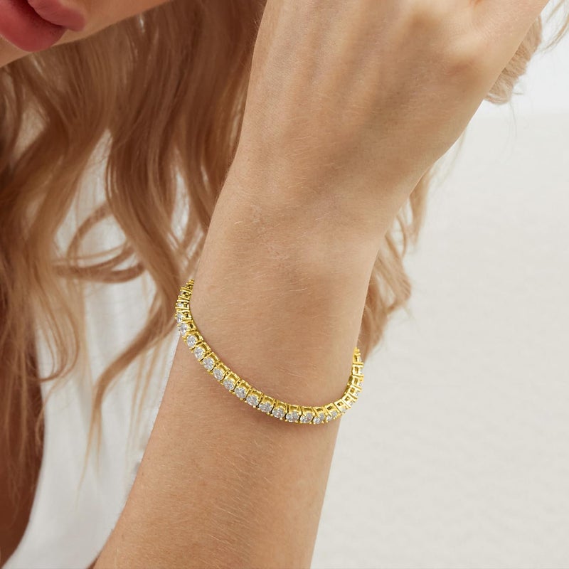 TIKJE 925 Sterling Silver 2-7mm Cubic Zirconia Classic Tennis Bracelet | White Gold Bracelets for Women | Size 6-8.5 inches - Image 5